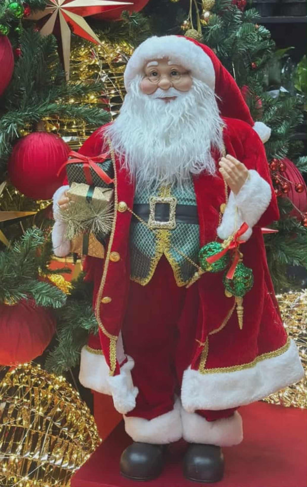 Papai Noel Decorativo 60cm Segurando Presente