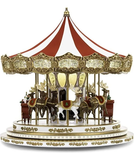 Carrossel Encantado De Natal Som, Led, Movimento Vermelho