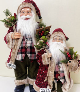 Kit com 2 Papais Noéis Decorativos – 30cm e 40cm